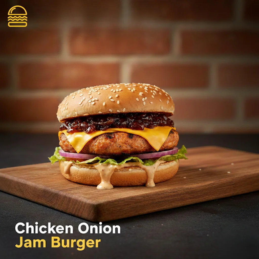 The Chicken Onion Jam burger